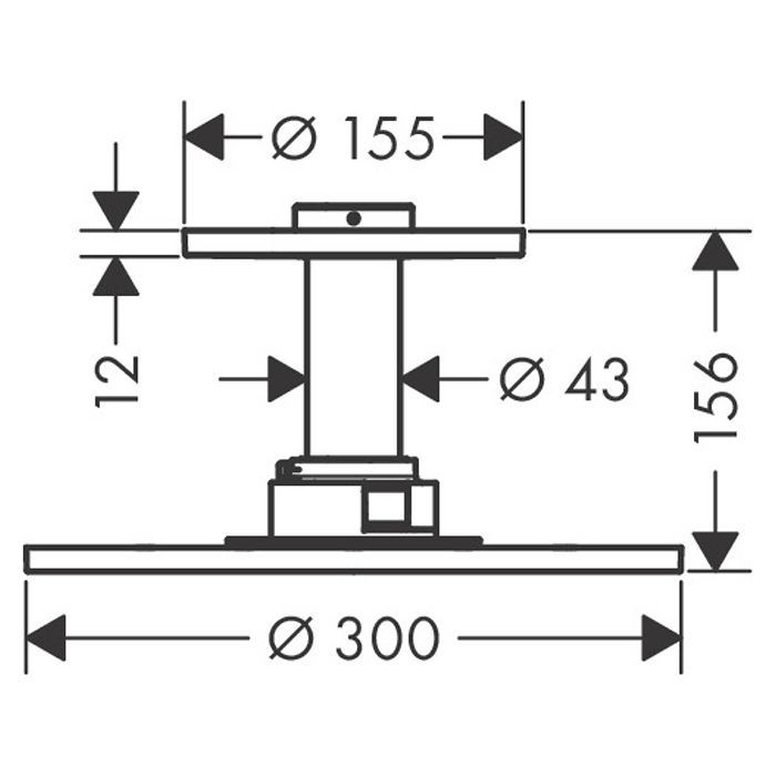 AX ShowerSolution Верхний душ, Ø 300мм, 2jet, с  держателем 100мм, потолочный монтаж, цвет: хром AX ShowerSolution Верхний душ, Ø 300мм, 2jet, с  держателем 100мм, потолочный монтаж, цвет: хром