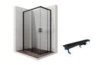 Душевой уголок Ambassador Queen Black 11011205L-ST11, прямоугольный, линейный трап, 120х80