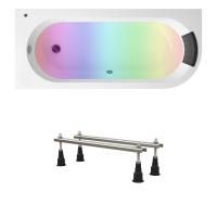 Комплект 4 в 1 Lavinia Boho Art II S3-371317PL, акриловая ванна 170x72,5 см (левый разворот), усиленные металлические ножки с монтажным набором, мягкий силиконовый подголовник, хромотерапия