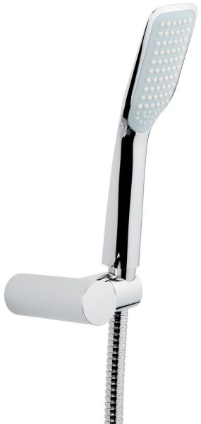 Emmevi, набор ручного душа 142: прямоугольная лейка из ABS, шланг 150 см из латуни и держатель лейки из ABS, цвет хром