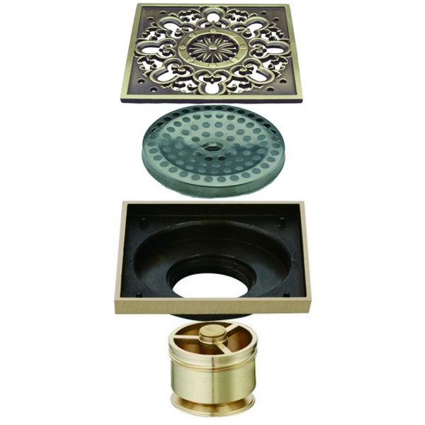 Трап для душа Veragio Canyon VR.CAN-2017.BR с решеткой Бронза