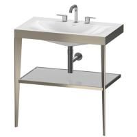 Duravit XViu Консоль напольная, 850x800x480мм с полкой, с раковиной без перелива, 3 отв., цвет: champagne matt/crome