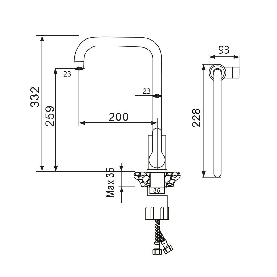 Смеситель для кухни Maretti Project-S PS31RZZ57, сатин