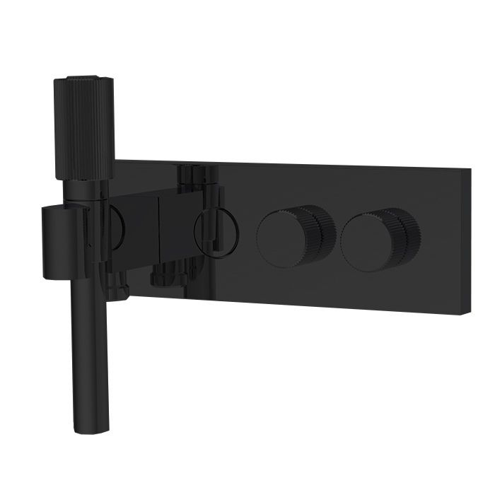 Fima Carlo Frattini Outdoor Смеситель для душа, встраиваемый, 2 выхода с ручным душем, цвет: чёрный матовый Fima Carlo Frattini Outdoor Смеситель для душа, встраиваемый, 2 выхода с ручным душем, цвет: чёрный матовый