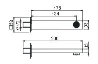 AQG Bold, душевой комплект EC316 на 3 потребителя, с квадратным изливом, с квадратным верхним душем 25х25 см и кронштейном 35 см, цвет черный матовый, артикул 19BOLEC32105
