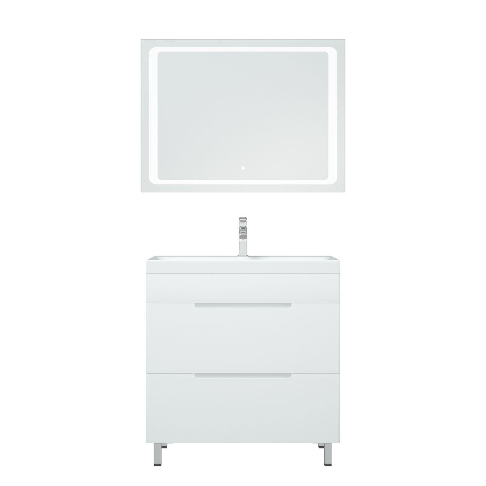 Тумба "Мадисон 80 Z2", Люкс белая, Сомо 80 / Фостер 80