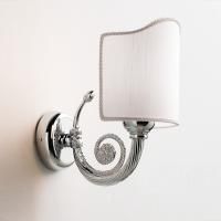 EBAN Светильник настенный Stella, цвет хром, с абажуром тканевым цвет кремовый