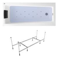 Аэромассажный комплект 4 в 1 Lavinia Boho Rock 362340A0, акриловая ванна 160x75 см, каркас с монтажным набором, подголовник, аэромассаж