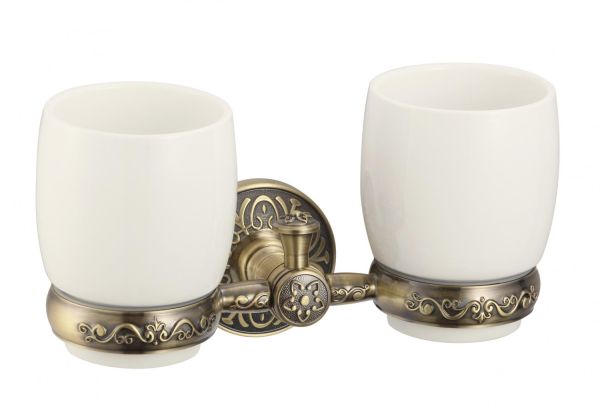 Стакан для ванной комнаты двойной Savol S-005868C, бронза