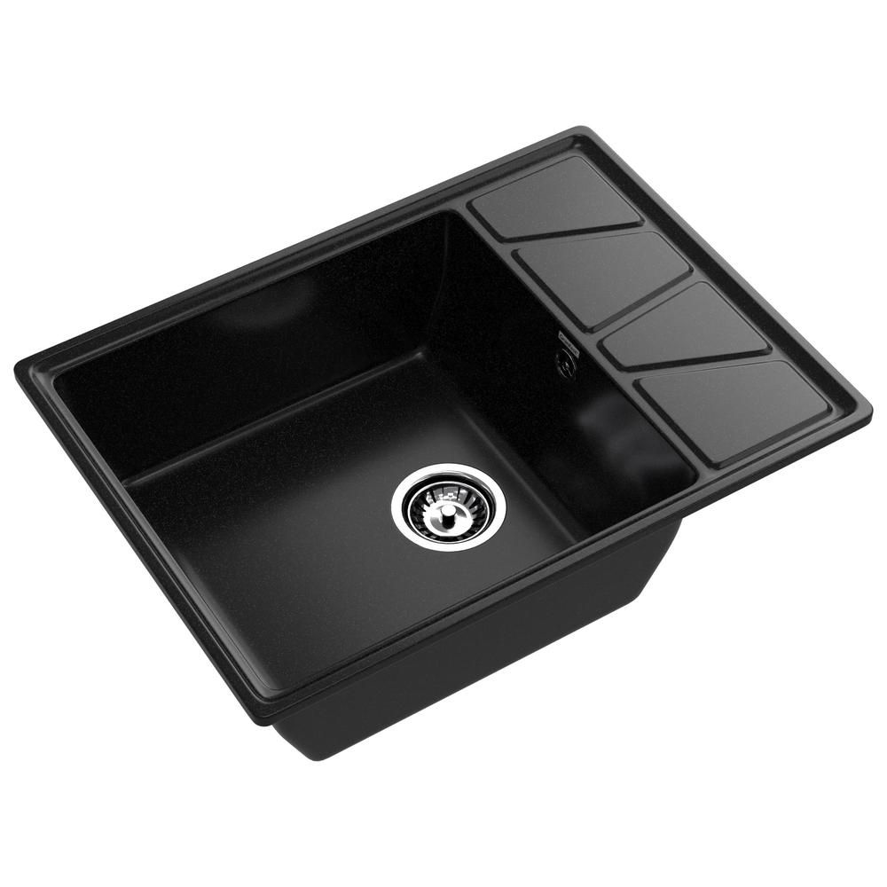 Кухонная мойка GranFest VERTEX 680L, черный, артикул V-680L черный