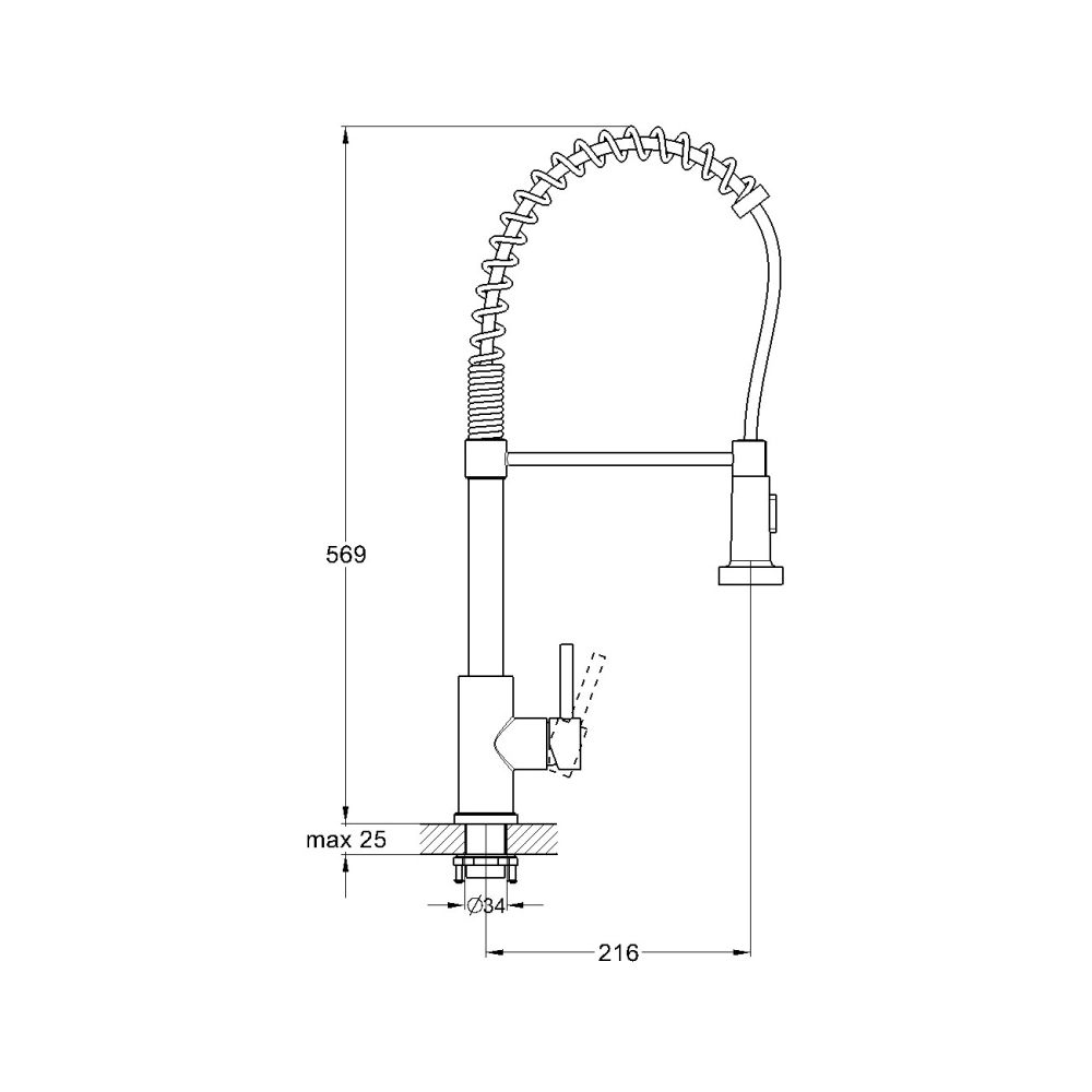 Смеситель для кухни с гибким изливом и режимом "душ" G.Lauf ZAP4-G090KB, черный, артикул ZAP4-G090KB