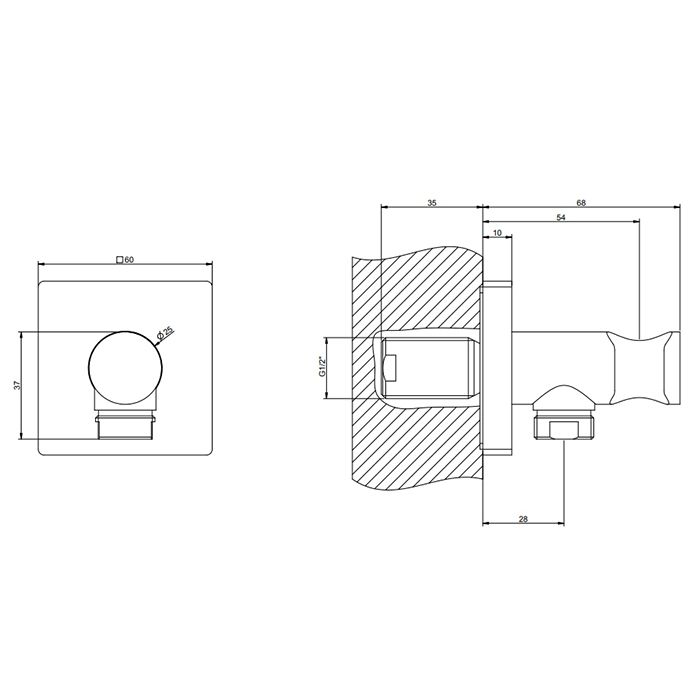 Gessi Emporio Emporio shower Держатель для душевой лейки с выводом воды, цвет: Black XL