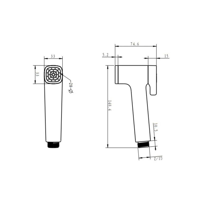 Гигиеническая лейка Rose RH83H, черный