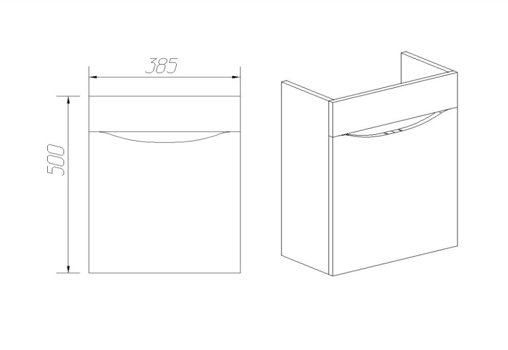 Тумба VIANT "Рим" 1 ств подвесная 205х385х500 под раковину .S-UM-COM40/1-w (COMO 40) (VRIM40CO-T1STP), артикул VRIM40CO-T1STP