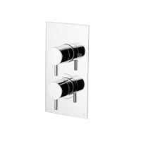 GATTONI FLAT Termostatici смеситель для душа 2 рычага на 2 выхода, на прямоугольной пластине цвет хром GATTONI FLAT Termostatici смеситель для душа 2 рычага на 2 выхода, на прямоугольной пластине цвет хром