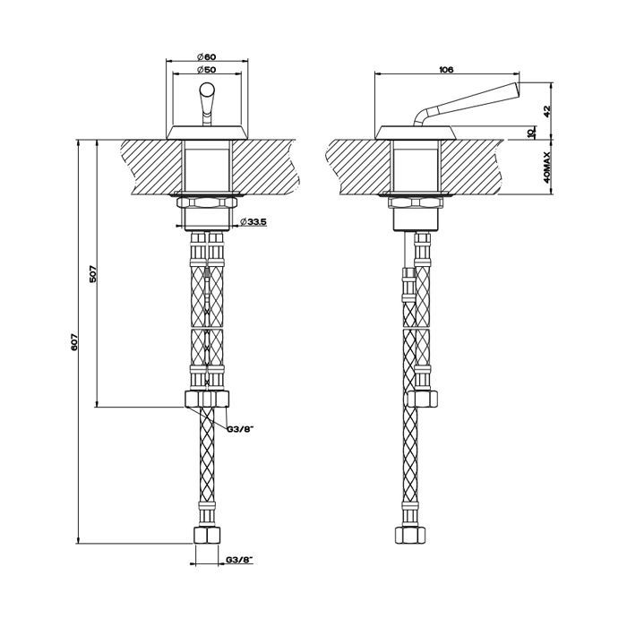 GESSI CONO Смеситель удаленного управления, цвет Black XL