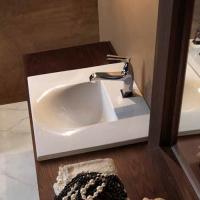 KERASAN Bentley Раковина встраиваемая 55х47хh2см, с 1отв. под смеситель, цвет белый (4 стороны глазированы)