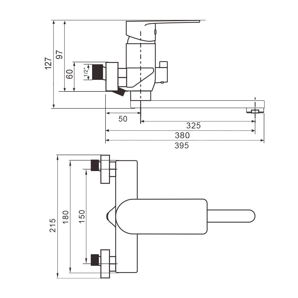 Смеситель для ванны WesnaArt RAY11-320, хром