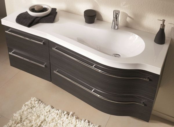 Puris Swing, раковина из минерального литья 120 см левая, цвет белый