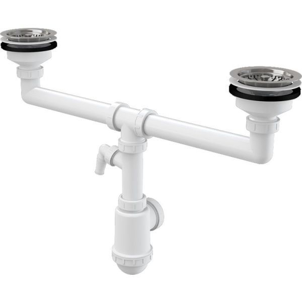 Сифон для кухонной мойки Alcaplast A453P Белый