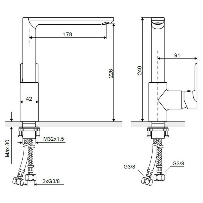 Смеситель для мойки EXCELLENT Glad ARAC.1160CR (хром)