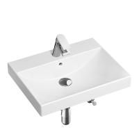 Комплект 5 в 1 Lavinia Boho Bathroom Sink 21510315, врезная фарфоровая раковина 60 см, смеситель, латунный сифон, донный клапан quick-clac, угловые вентили 2 шт.