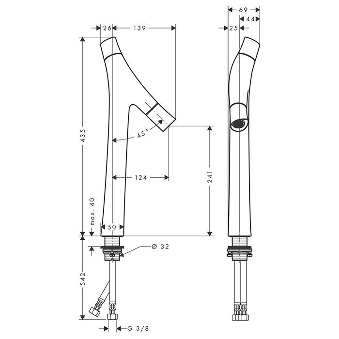 AX Starck Organic Смеситель для раковины 240 AX Starck Organic Смеситель для раковины 240