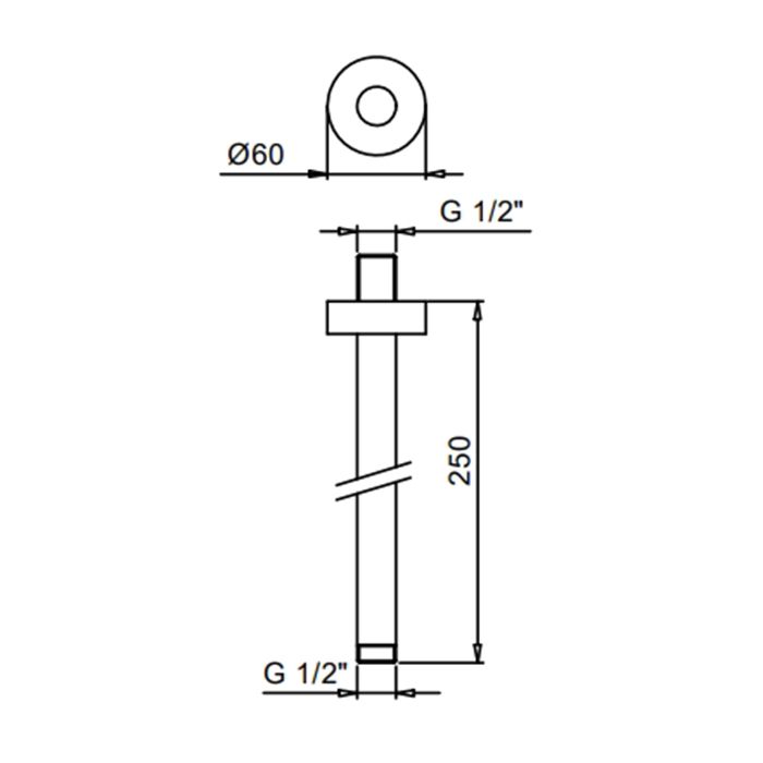 Fantini  Nostromo Кронштейн для душевой лейки 25 см, цвет: Золото плюс