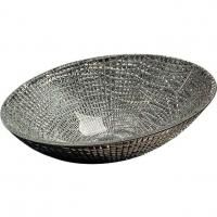 Раковина хрустальная серебро овальная