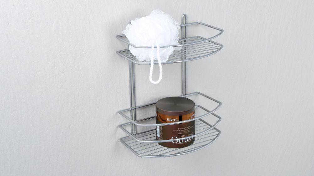 Полка Fixsen овальная двухэтажная цвет серый (FX-720-2), артикул FX-720-2