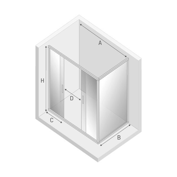 Душевое ограждение NEW TRENDY NEW CORRINA  150x90x195 D-0184A/D-0079B (хром)