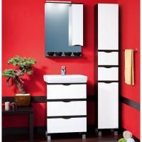 Тумба под раковину Бриклаер Токио 60 Венге Белый глянец