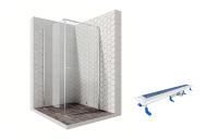 Душевой уголок Ambassador Diamond 12011103R-ST7, квадратный, линейный трап, 100х100