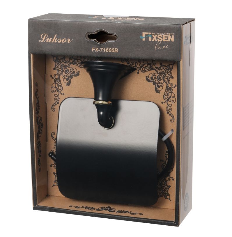 Держатель туалетной бумаги Fixsen Luksor FX-71610B Черный Золото, артикул FX-71610B