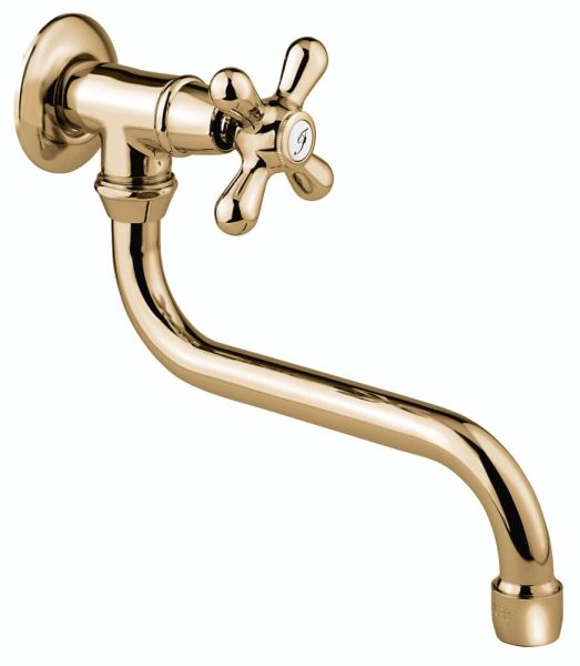 Emmevi Deco Classic, настенный одновентильный кухонный кран (поворотный излив 21 см), цвет бронза