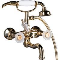 Смеситель для ванны(душевой комплект), Camelia золото