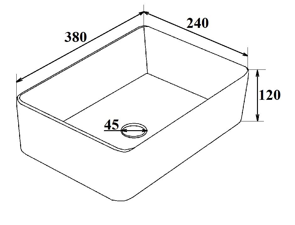 Умывальник Runo мебельный 38*24 прямоугольный мини DUO (00-00001356), артикул 00-00001356