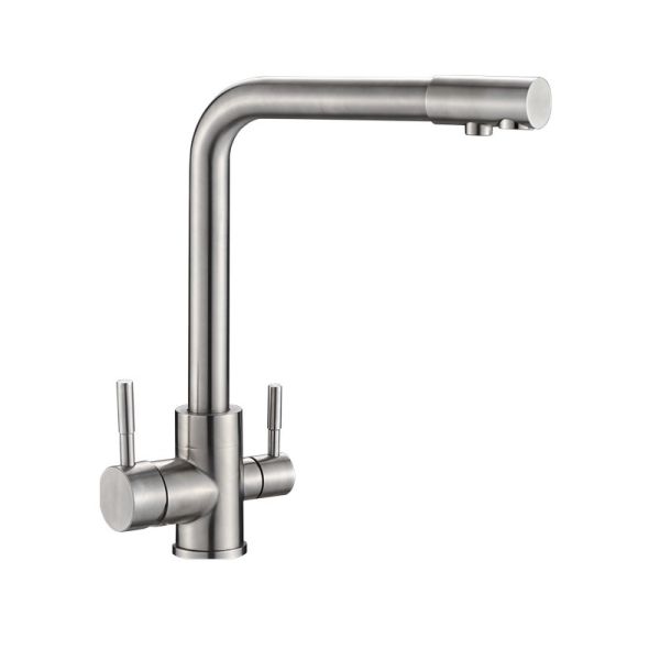 Смеситель для кухни Ulgran U-016-304, нержавеющая сталь