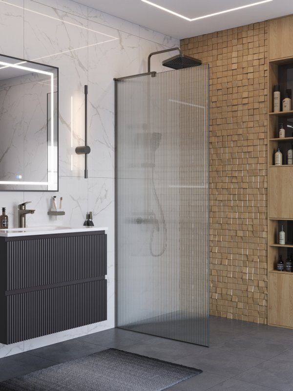 Душевая перегородка BELBAGNO UNO-L-1 арт. UNO-L-1-TB-100-C-Cr, артикул UNO-L-1-TB-100-C-Cr
