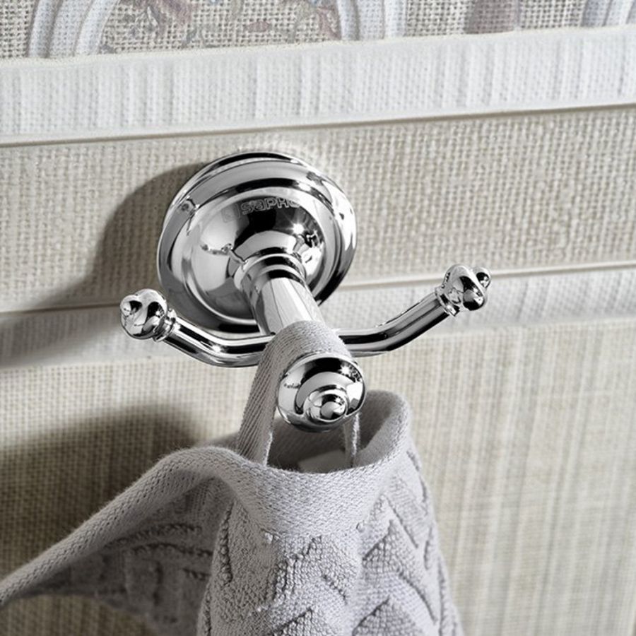 Крючок ASTOR двойной, хром, Sapho, артикул 1325-01