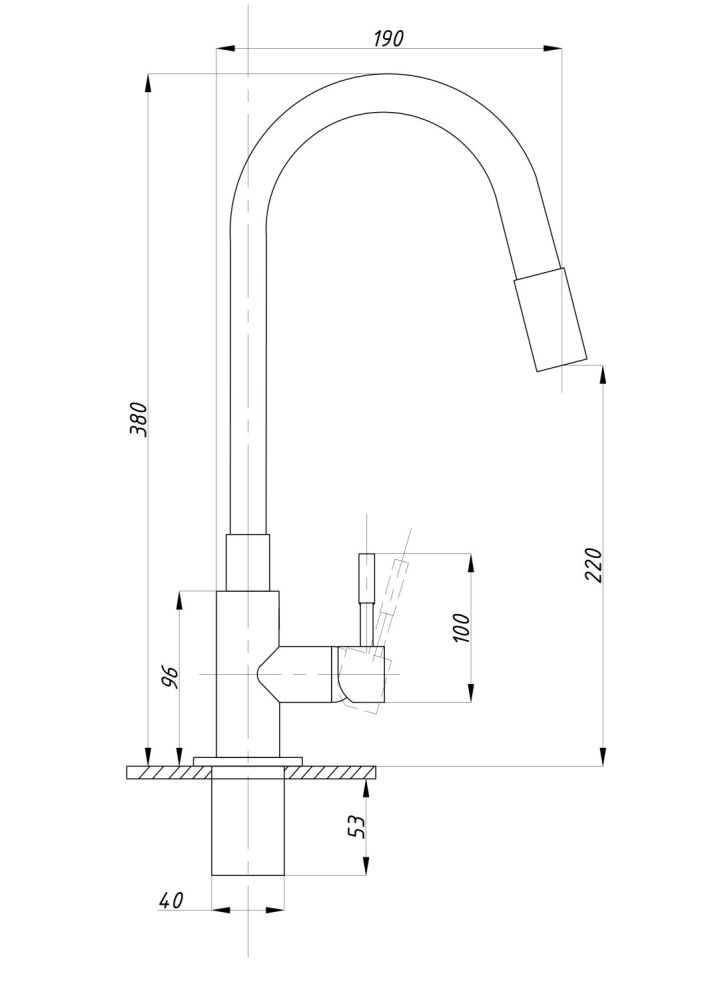 Смеситель для кухни TSARSBERG гибкий излив белый (TSB-114-W003) тип См-МОЦБА, артикул TSB-114-W003