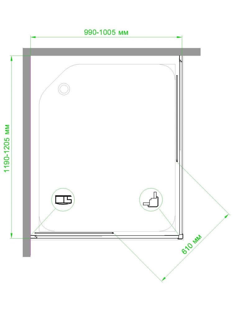 Душевой уголок Royal Bath RB HPD-C-ST 120х100х200 (матовое), артикул RB1120HPD-C-ST
