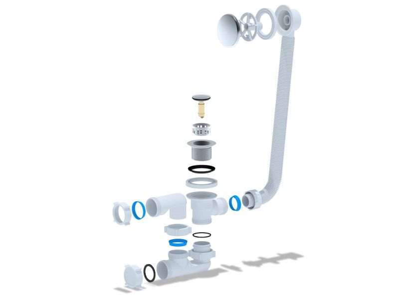 Сифон для ванны PRIME универсальный клик-клак (64286), артикул 64286