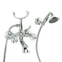 KORONA Смеситель для ванны внешний изогнутый, ручки Crystal, хром