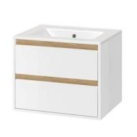 Тумба под раковину EXCELLENT Tuto 80 см (белый/дуб), 2 ящика