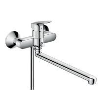 Смеситель для ванны и душа, Hansgrohe, Logis, тип открывания воды-однорычажный, тип регулирования воды-керамический картридж, тип установки-настенный, отверстия для монтажа-2, вынос излива, мм-300, цвет-хром, регулируемое ограничение температуры, с перекл Смеситель для ванны и душа, Hansgrohe, Logis, тип открывания воды-однорычажный, тип регулирования воды-керамический картридж, тип установки-настенный, отверстия для монтажа-2, вынос излива, мм-300, цвет-хром, регулируемое ограничение температуры, с перекл