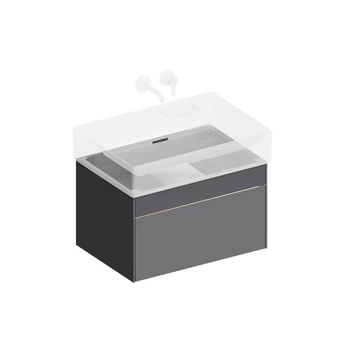 Тумба LOGICA подвесная 2 ящика 70 см, стальной серый