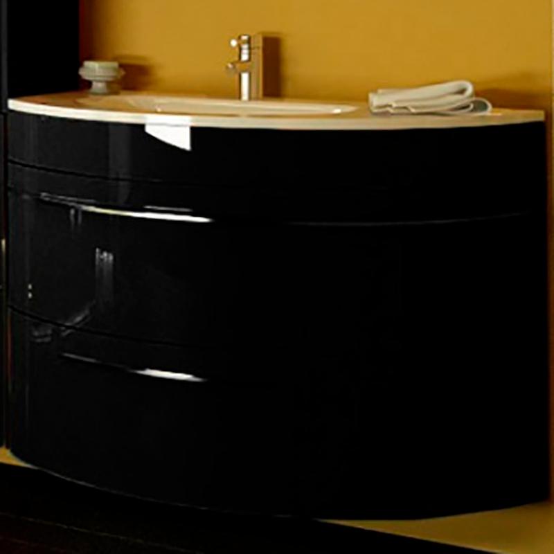 Тумба под раковину De Aqua Эскалада 100 черная, левая