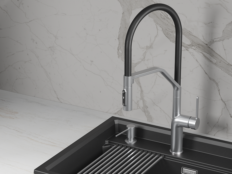 Смеситель для кухни GRANULA (9012, НЕРЖ), артикул 9012, НЕРЖ