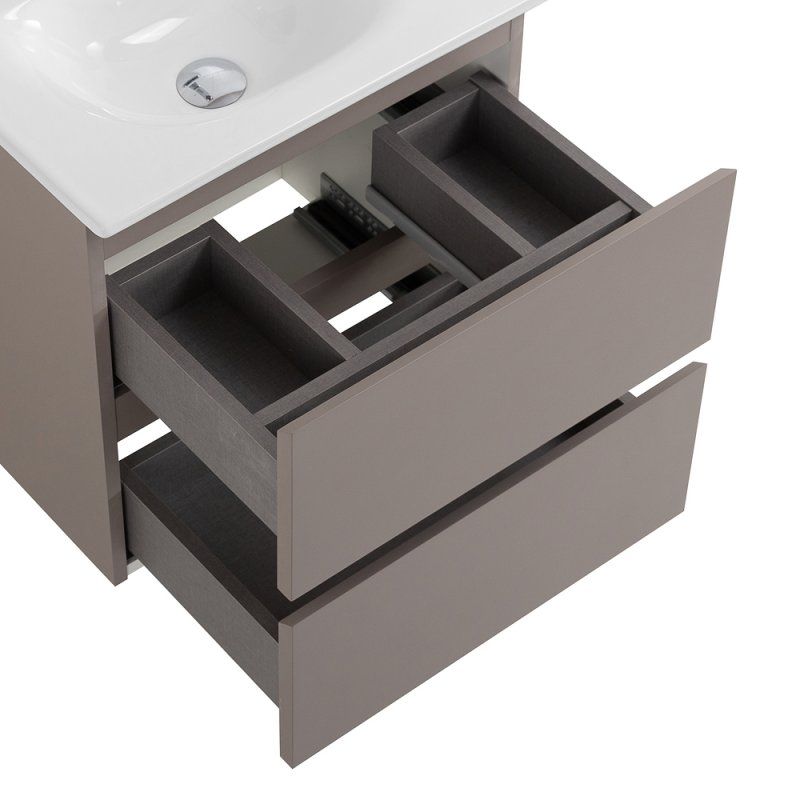 KRAFT 39 База под раковину подвесная с фрезерованными ручками по всей длине фасада с 2 выкатн. ящ.,Голубой Мат.,500x395x500,KRAFT 39-500/390-2C-SO-AO, артикул KRAFT 39-500/390-2C-SO-AO